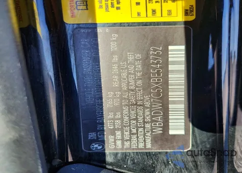 2011 BMW 328 I Sulev из США, поврежденный, VIN WBADW7C5XBE543732